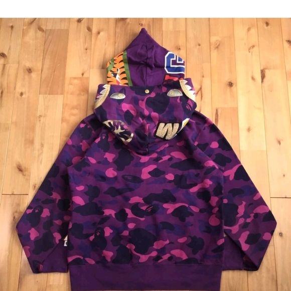 Bape Purple Camouflage Zip-Up Sweater - Picture 2 of 9